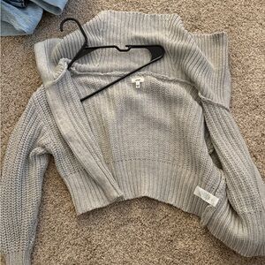 Aerie Light Gray Cardigan Sweater